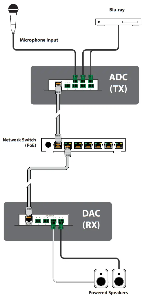 CYP AUDTO4 RX Dante Receiver with 4 Channels of Balanced Mono Outputs - 4