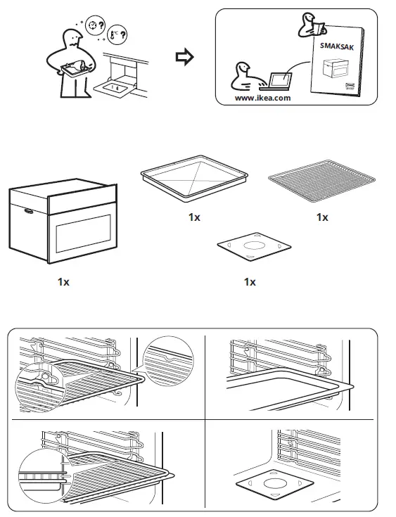 IKEA SMAKSAK Microwave and Oven Combi with Forced Air Stainless Steel fig 1