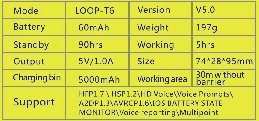 Shenzhen Youyimei Technology LOOP-T6 TWS Bluetooth Headset-fig7