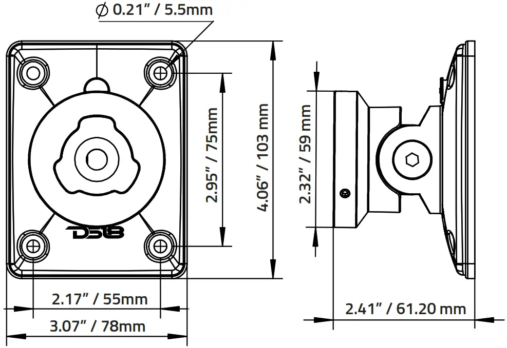 DS18 CF-PS FLAT MOUNT BRACKET TOWERS - ALL ELEMANTS