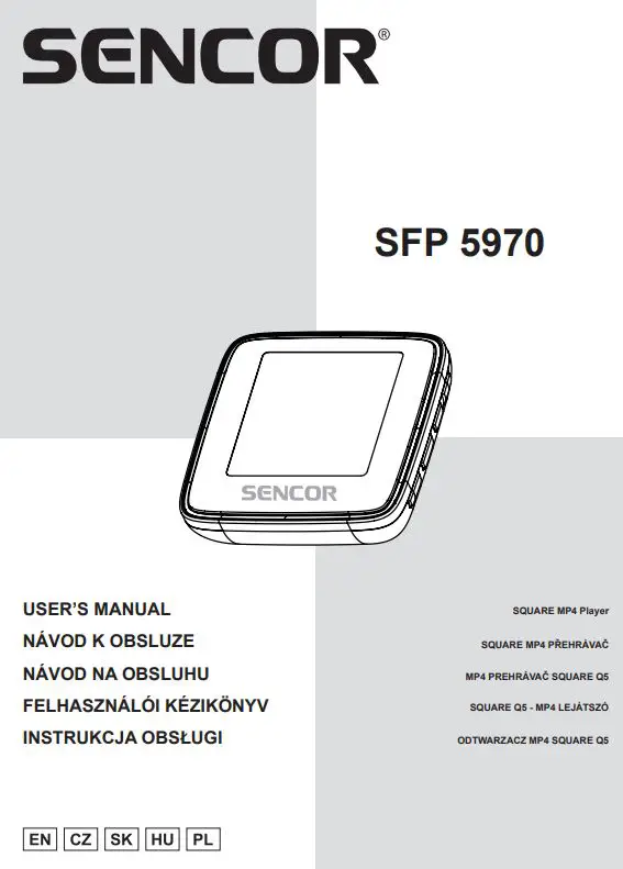 SENCOR SFP 5970 SQUARE MP4 Player User Manual