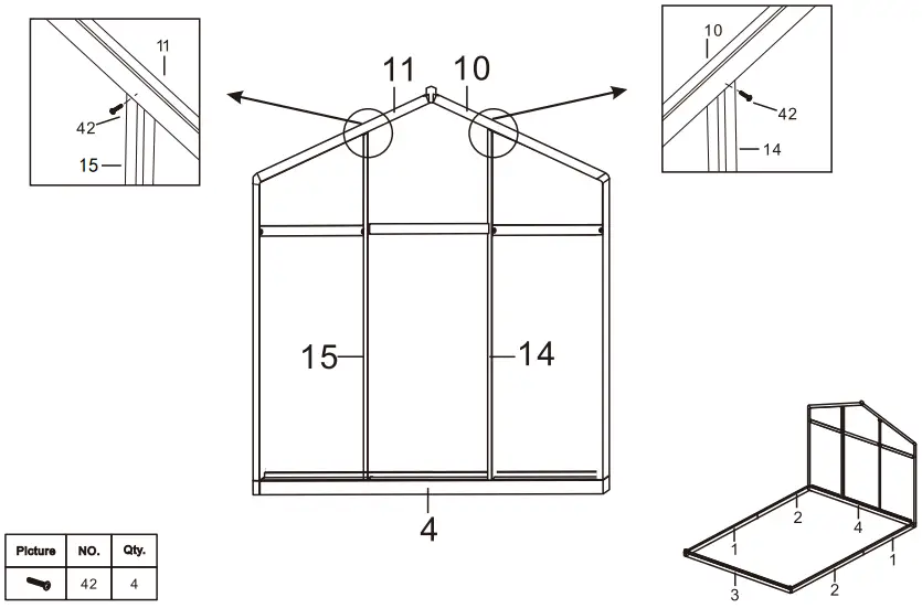 VEIKOUS PG0101 Aluminium Greenhouse fig16