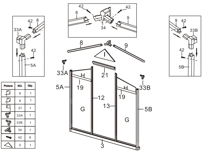 VEIKOUS PG0101 Aluminium Greenhouse fig22