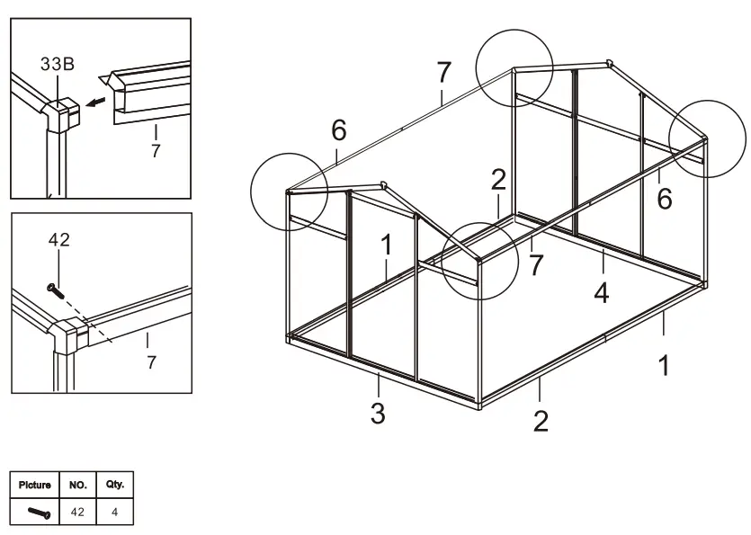 VEIKOUS PG0101 Aluminium Greenhouse fig25