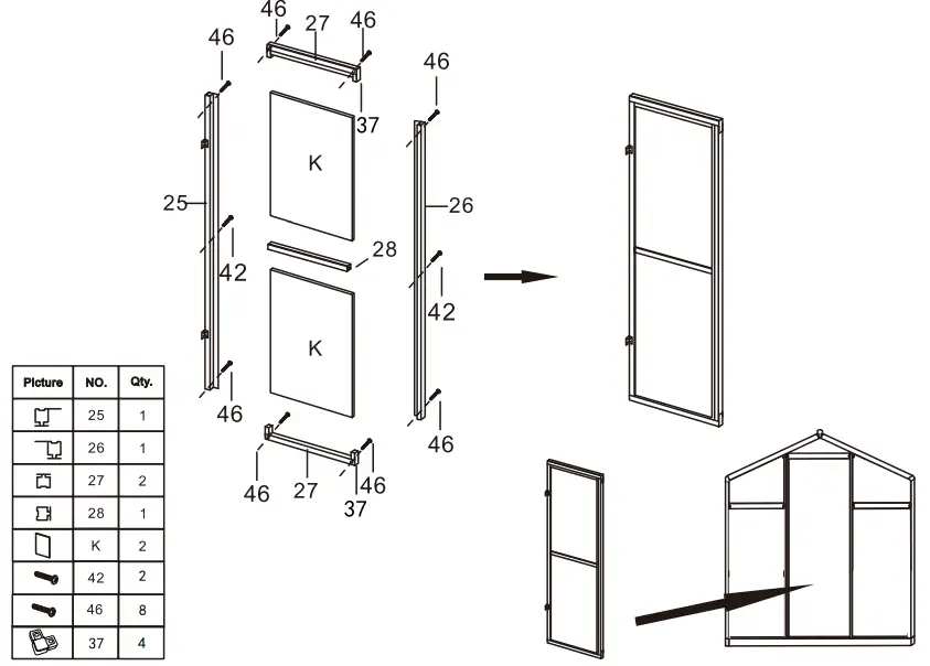 VEIKOUS PG0101 Aluminium Greenhouse fig36