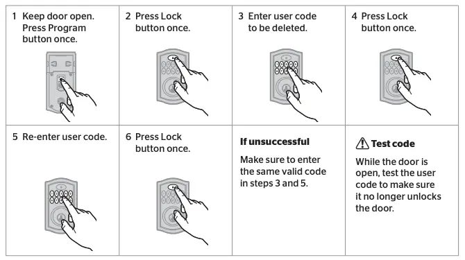 Deleting a Single User Code