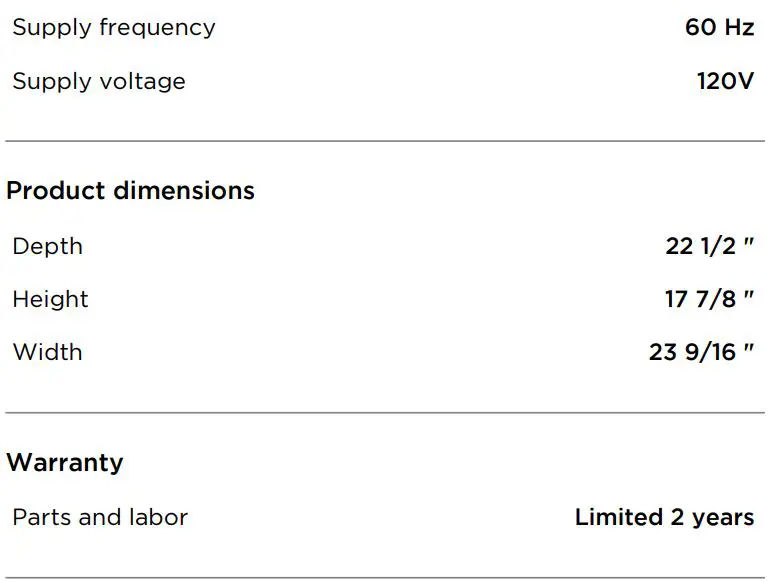FISHER PAYKEL DD24STX6I1 Integrated Single DishDrawer™ Dishwasher, Tall, Sanitize User Guide - SPECIFICATIONS