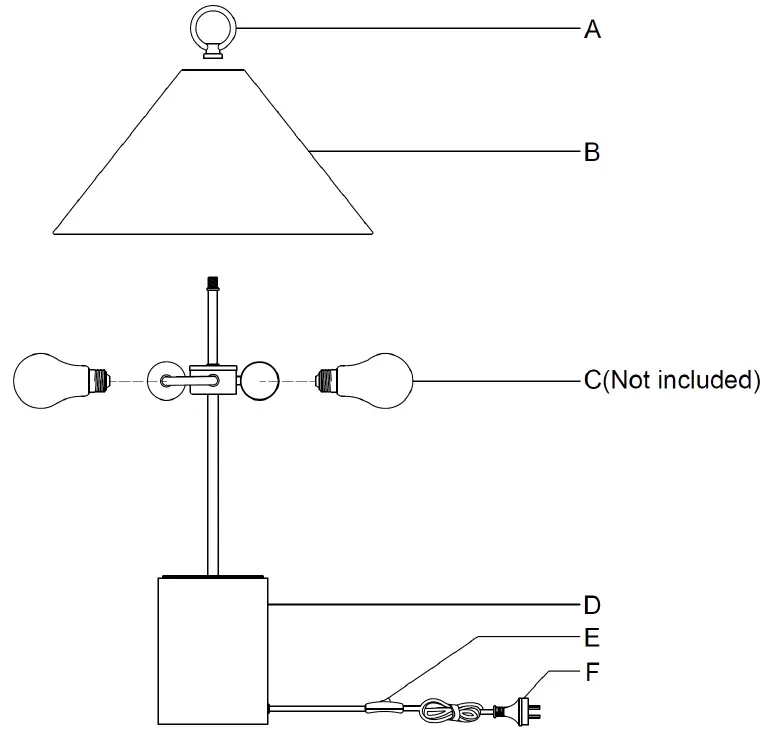 Lucci decor 269673 Welles 2 Light Table Lamp 01