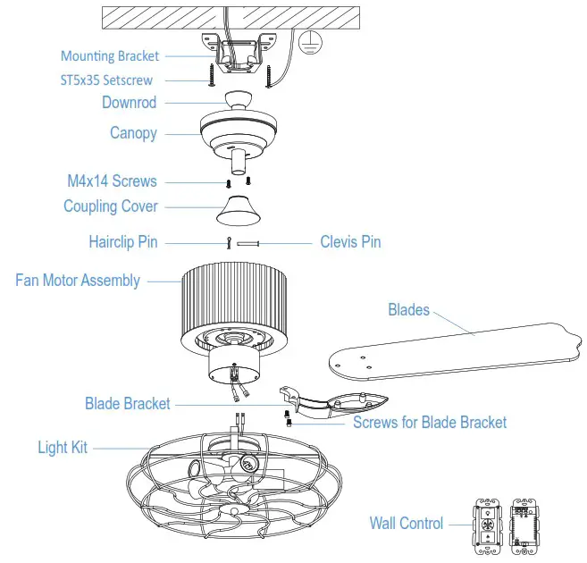 CARRO WGS 525DL 52 Inch Modern Wood Smart Ceiling Fan - Product instruction