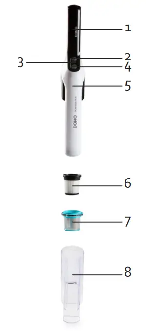 DOMO DO239S Handheld Battery Vacuum Cleaner 10.8 V Incl. Battery - fig