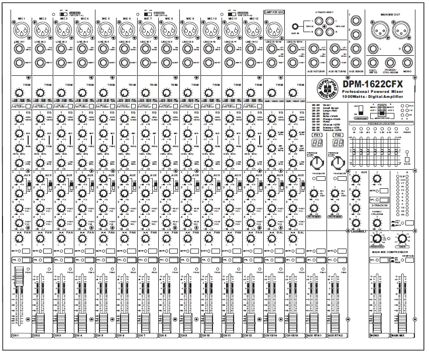 TOPP PRO DPM-1622CFX Professional Audio Gear 1