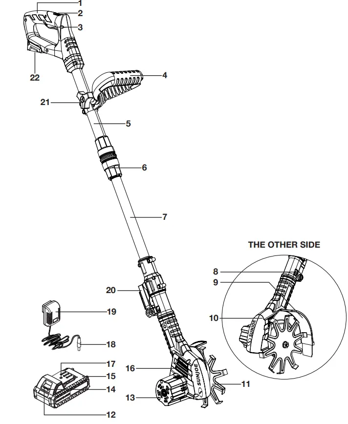 SNOWJOE TJW24C Cordless Mini Cultivator or Weeder fig 1