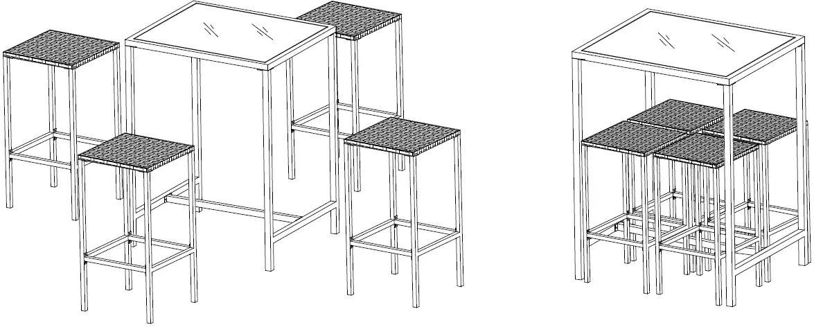 HARVEY 43162161 5 Piece Outdoor Bar Setting 10