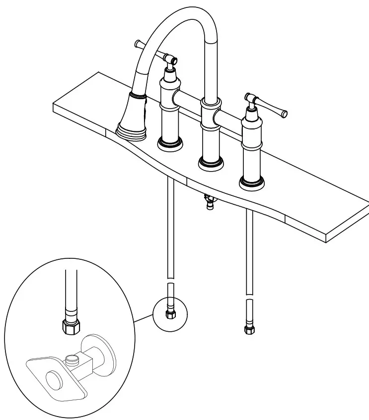 Kraus Allyn Transitional Bridge Kitchen Faucet KPF-3121 -- Connect Waterlines