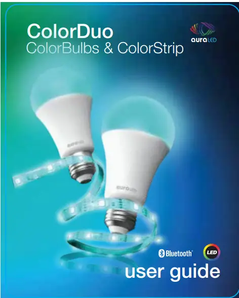 auraLED 7358 ColorDuo ColorStrip Remote Controlled Color Changing LED Light Bulbs with Light Strip