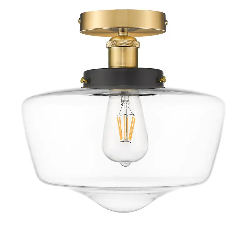 OVE 15LSF-SUMA11-LBS Sumaya 1-Light 11.02-Inch Brass LED Semi-Flush Mount Light