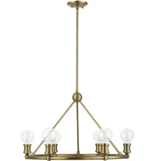 LIVEX 47166, 47168 6 Light 25 Inch Chandelier