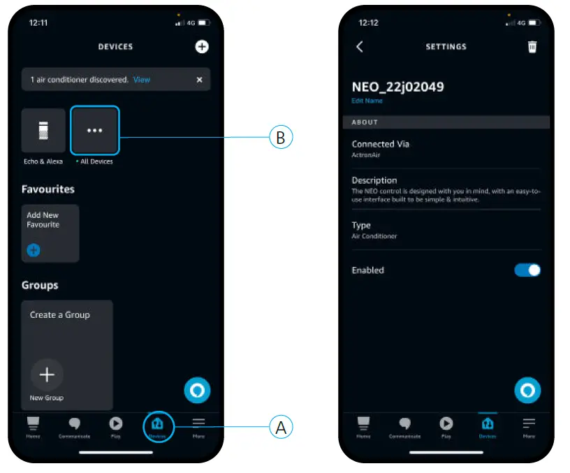ActronAir Amazon Alexa Actron Air Skill for NEO Controller 6