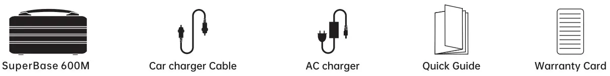 ZENDURE SuperBase 600M Portable Power Station 607Wh Battery Capacity - Included Items