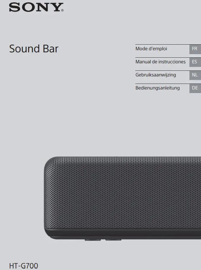 SONY HT-G700 Sound Bar Instruction Manual