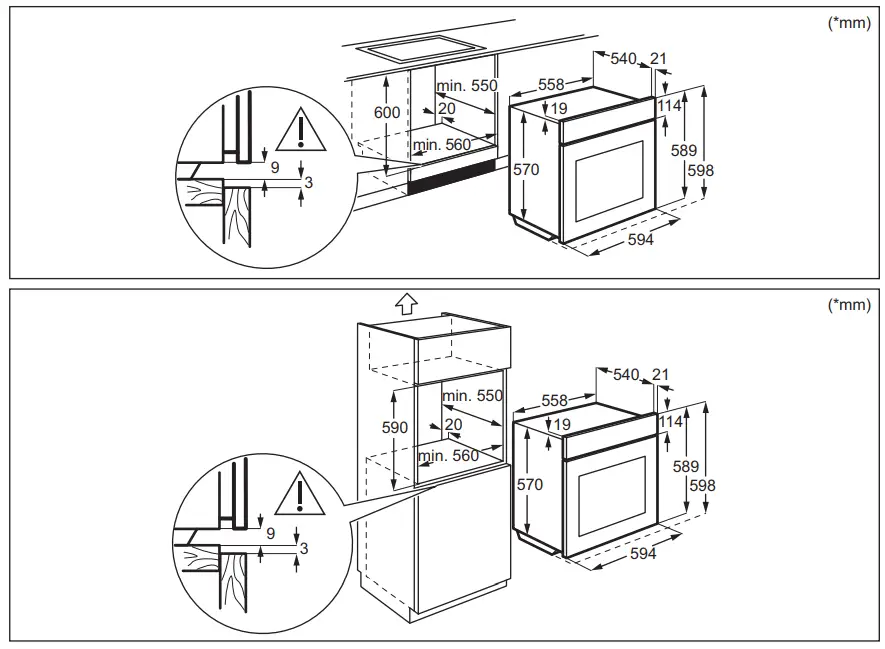 ZANUSSI ZOHNB0X2 Integrated Multifunction Oven - INSTALLATION