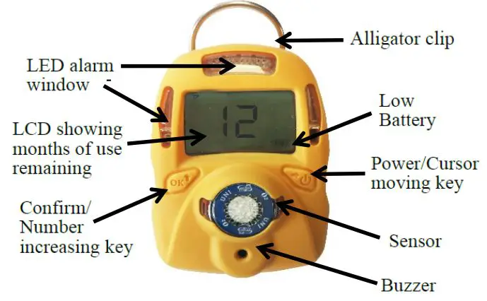 WatchGas UNI Disposable Single Gas Detector fig1