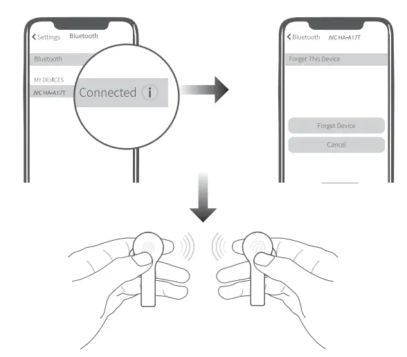 JVC HA A17T True Wireless Earbuds - setting