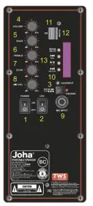 Joha-1015 15 Inch Wireless Speaker - back panel