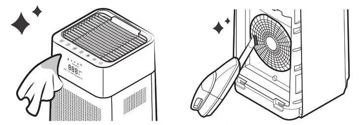 WINIX XQ Air Purifier-Cleaning the Exterior