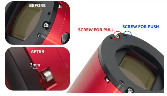 ZWO ASI071 Pro Colour CMOS Cooled Camera - Tilt adjustment