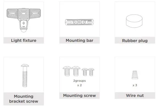 home zone security ES06582G Smart Wireless Triple Head Led Floodlight Camera - box