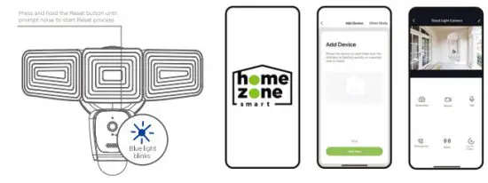 home zone security ES06582G Smart Wireless Triple Head Led Floodlight Camera - fig 4