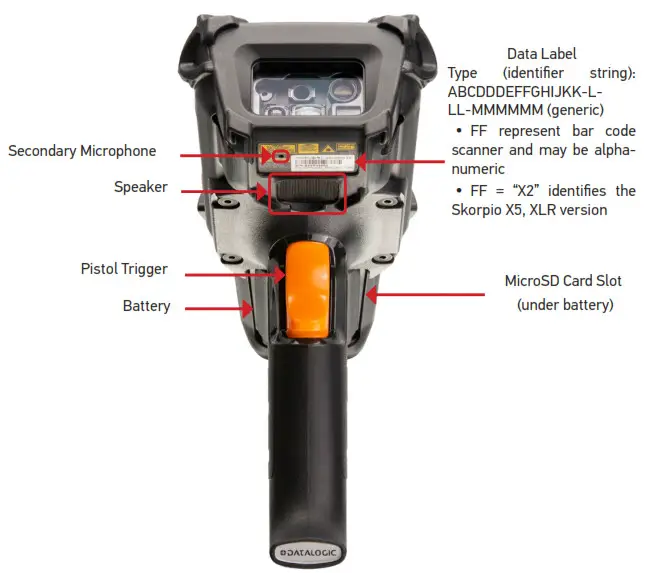 DATALOGIC SKORPIO X5 Rugged Mobile Computer- Back View
