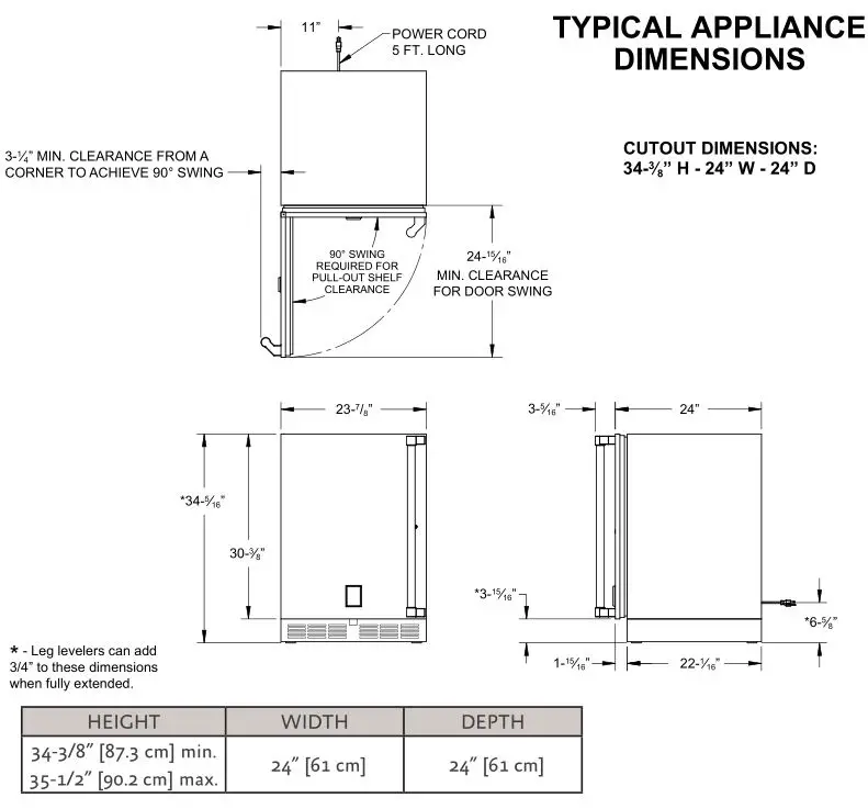 HESTAN Indoor or Outdoor Undercounter Refrigeration - PREPARING THE SPACE