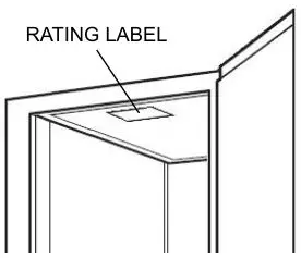 HESTAN Indoor or Outdoor Undercounter Refrigeration - RATING LABEL