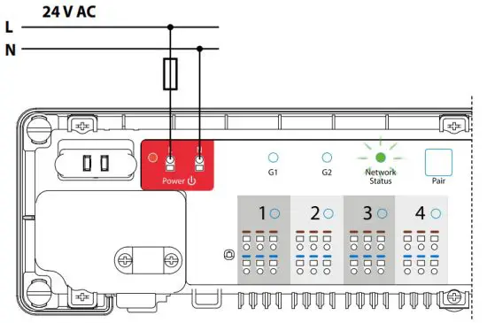 SALUS KL08RF 24V ZigBee Network Wireless Wiring Centre - power supply2