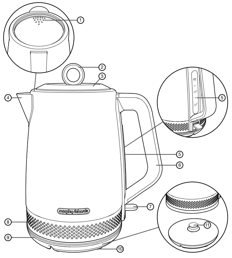 morphy richards illumination Stainless Steel Jug Kettle - Overview