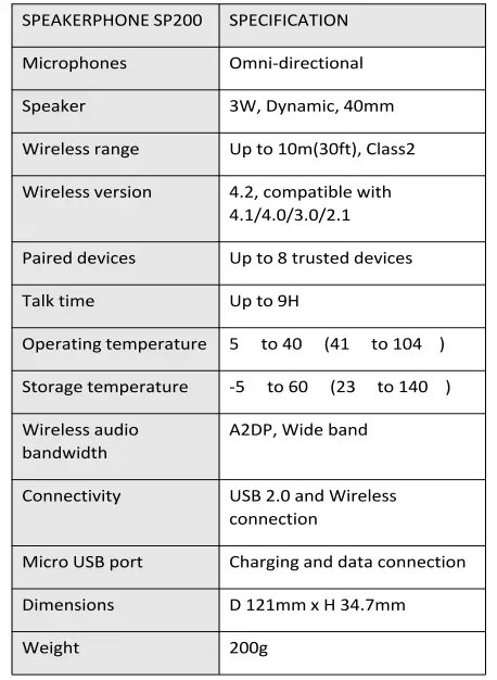 Product Specification