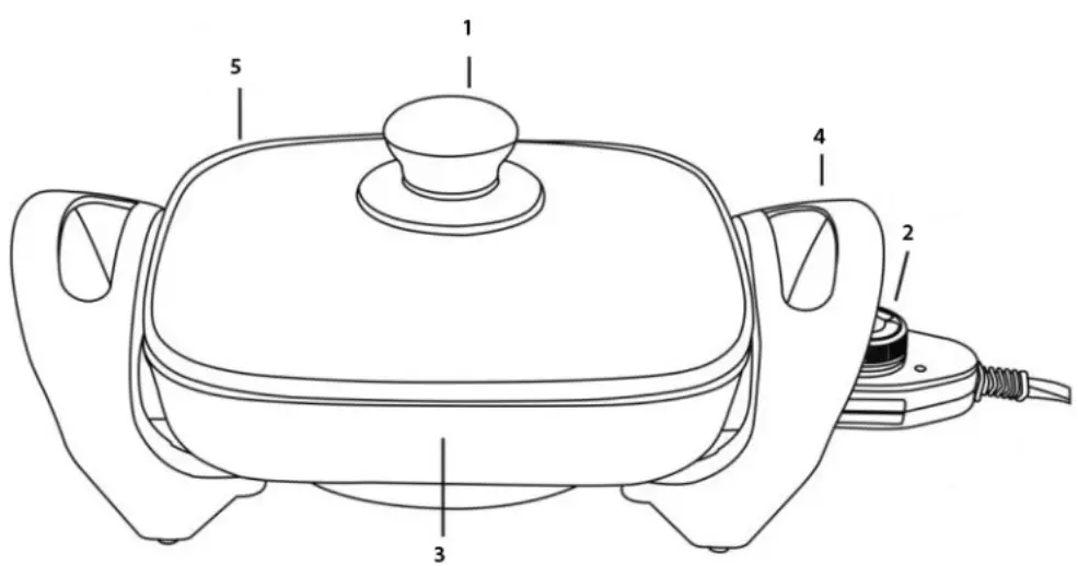 Healthy Choice EFP140 Non Stick Electric Frypan - Unit overview