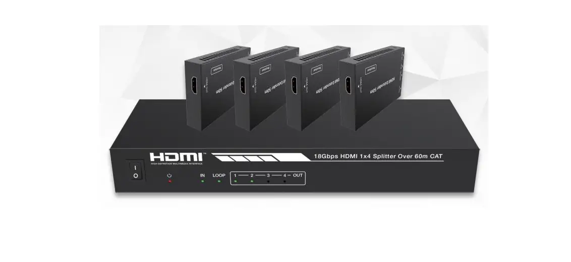 J-tech Digital Jtd-185 1x4 Hdmi 2.0 Splitter Extender Over Cat User Manual