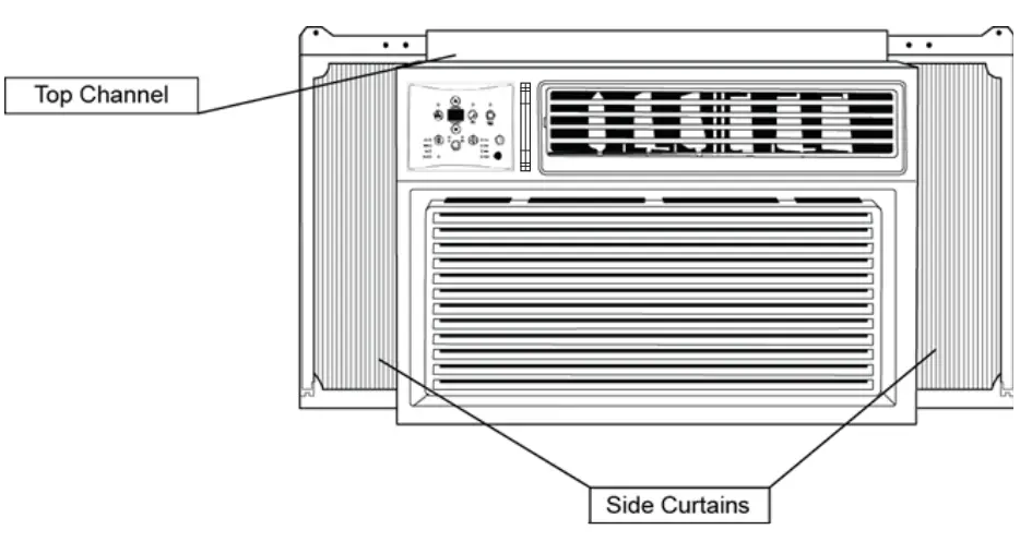 Koldfront WAC18001W Window Air Conditioner Owner's Manual - Front View with Window Kit