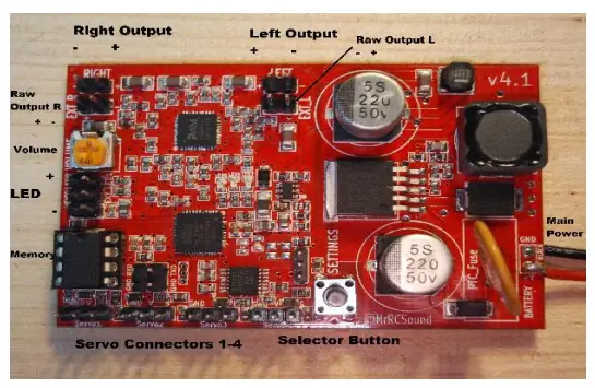 MrRCSound 614000001-0 Sound System V4.1 With TT-25 For RC Planes FIG 1