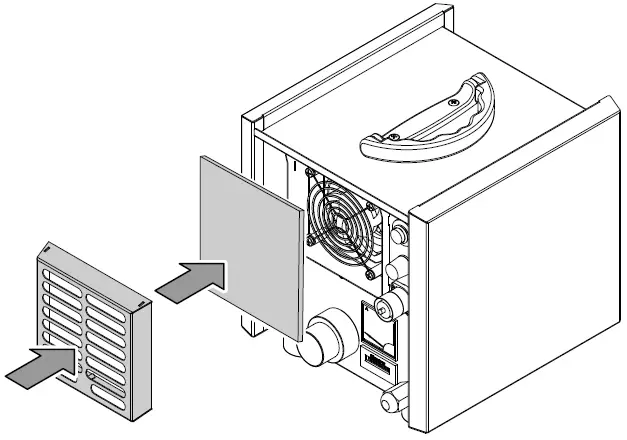 Reinsert the air filter into the device.
