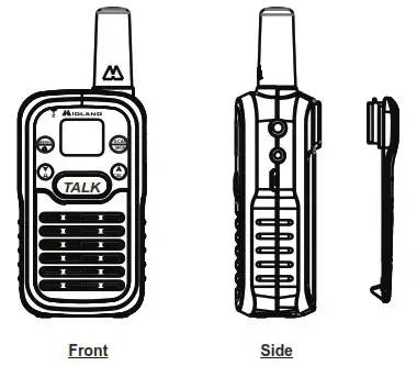 MIDLAND LXT218VP FRS Two Way Radio - BATTERY INSTALLATION