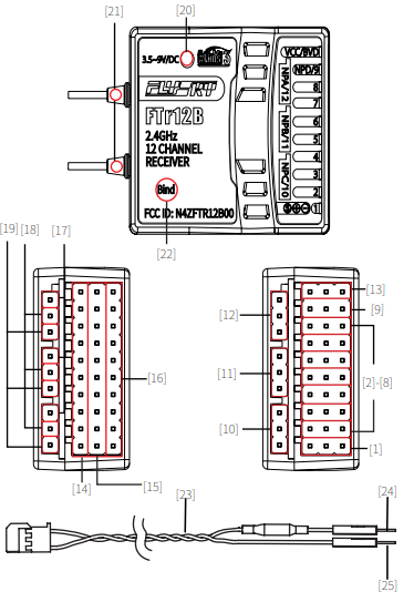 FLYSKY FTr12B Receiver-fig2