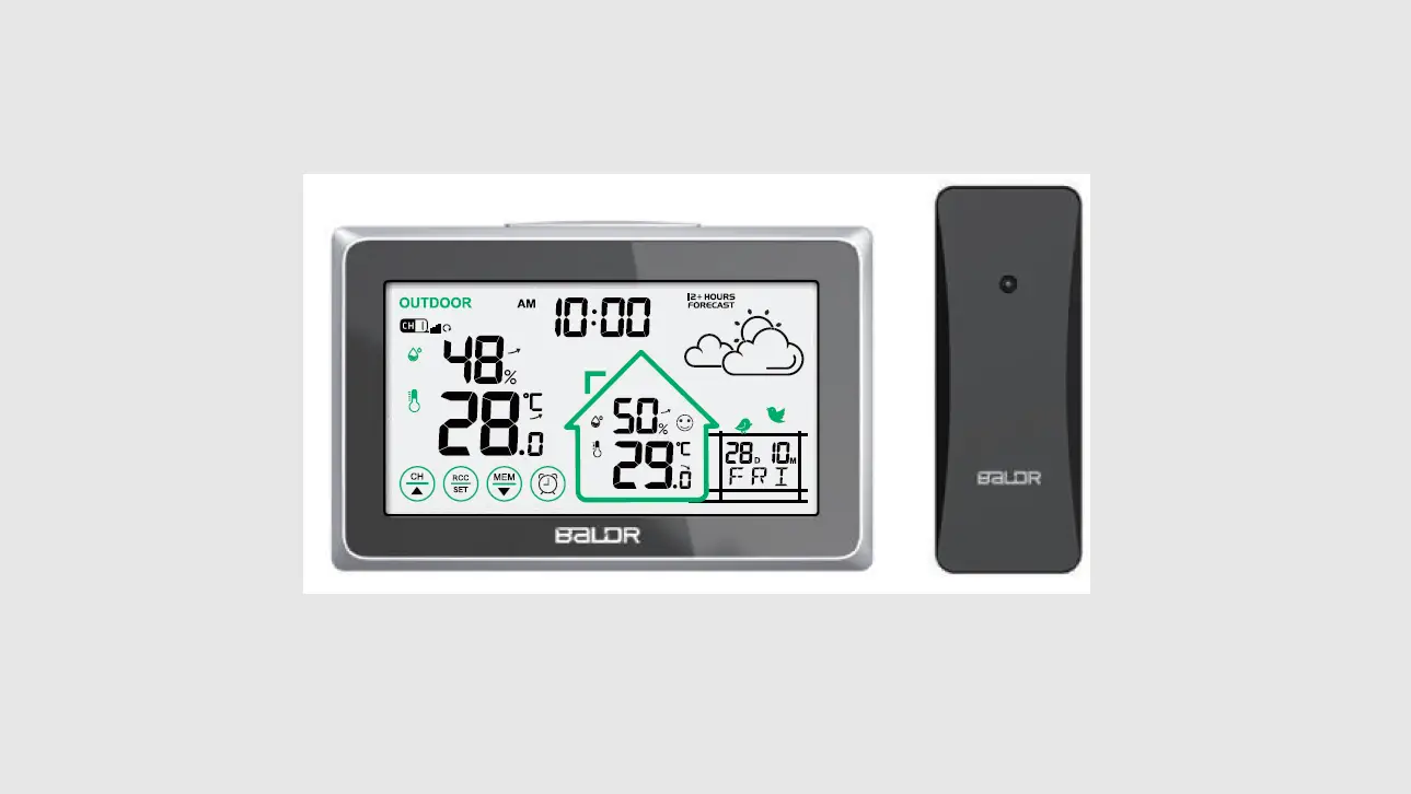 Baldr B0340wst2h2r-v7 Touch Screen Wireless Weather Station Remote Sensor User Manual