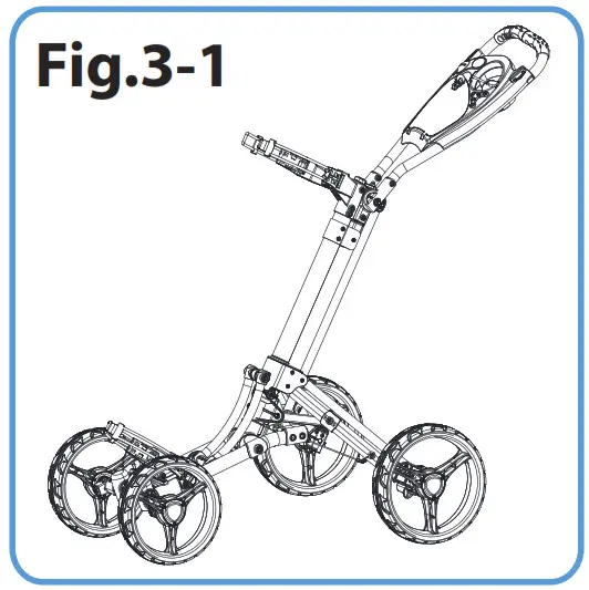 serenelife Foldable 4-Wheel Golf Push Cart - INSTALL WHEELS -03.1