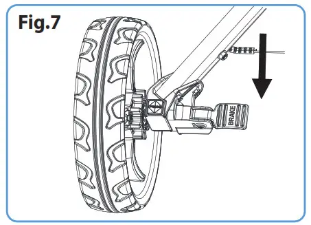 serenelife Foldable 4-Wheel Golf Push Cart - USE THE FOOT BRAKE
