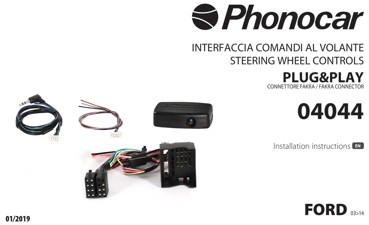FORD Phonocar Steering Wheel Controls Installation Guide