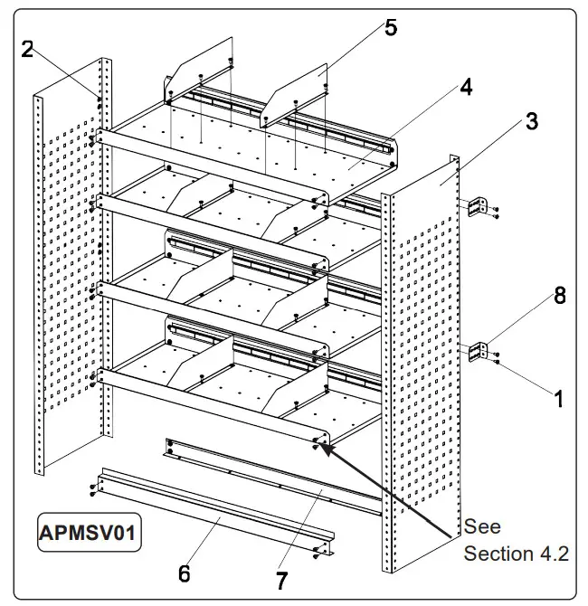 SEALEY APMSV01 Modular Flat Shelf Van Storage Unit Series - fig 1